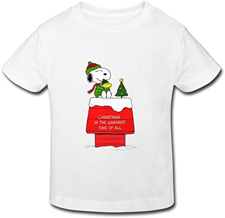 POWEBBABY Kid's Toddler Snoopy And Charlie Brown Christmas Age 2-6 T-shirt White 2 Toddler