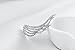EAR VINES Cubic Zirconia Wings Ear Wrap Cuff Stud Earrings Silver Tone