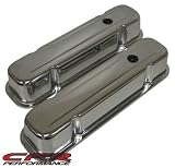 1959-79 Pontiac 301-326-350-389-400-421-428-455 V8 Tall Steel Valve Covers - Chrome