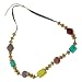 Jewelry : Brass Beaded Collar Necklace with Multicolor Accent Beads