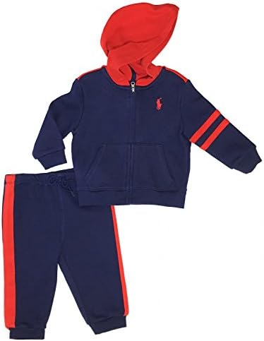 Ralph Lauren Infants French Navy Boys Hoodie Fleece Set Size 9 Mos (19-22 lbs)