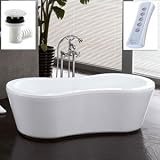 69 Gia Modern Freestanding Acrylic Hourglass Air Bathtub - (No Overflow or Faucet Holes)
