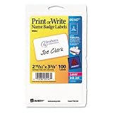 Avery 5147 - Print/Write Self-Adhesive Name Badges, 2-11/32 x 3-3/8, White, 100/Pack-AVE5147
