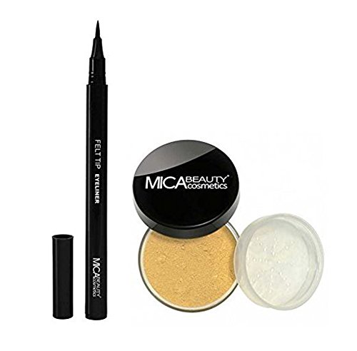 Bundle 2 Items : Mica Beauty Mineral Foundation Mf-2 Sandstone +Felt Tip Liquid Eyeliner