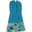 Blue Hearts Cool Retro Longer Rubber Household Cleaning Gloves