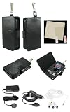 PCMICROSTORE Brand (2nd Generation) 4n1 Combo - Microsoft Zune 80GB Premium Leather Wallet Case with Belt Loop Clip - Bundled with 12v Rapid Premium Car Charger - Home Travel Wall AC Adapter Charger - AV Audio Video Cable