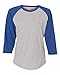 LAT Apparel Ladies 100% Cotton Baseball Jersey Tee [X Small] Vintage Heather/ Vintage Royal Blue Short Sleeve T-Shirt
