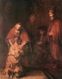 Professionally Framed Rembrandt Van Rijn Return of the Prodigal Son Art Print Poster - 22x28 with RichAndFramous Black Wood Frame
