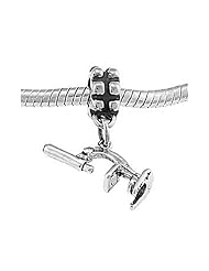 Sterling Silver Scientific Instrument Microscope Dangle Bead Charm