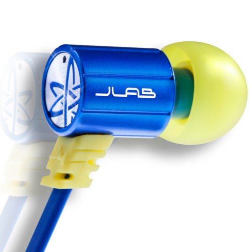 JBuds J4 Rugged Metal In-Ear Earbuds Style Headphones with Travel Case (Blue/Yellow)