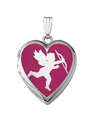 Sterling Silver "Cupids Heart" Sweetheart Heart Locket 3/4 inch x 3/4 inch