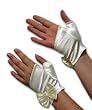 Emily Satin Short Mitt Gloves with Pearls and Bow