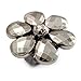 Slate Grey Acrylic Flower Ring (Black Tone) title=
