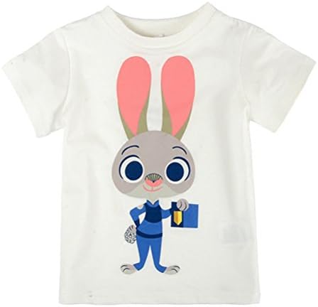 110cm Girls cartoon Zootopia Judy Hopps bunny short sleeves T-shirt M