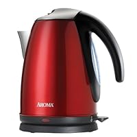 Aroma AWK-270R 7-Cup Electric Water Kettle, Red