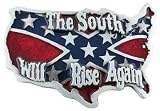 The South Will Rise Again Rebel Flag Belt Buckle (Brand New)