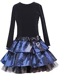 Clearance New Long Sleeve Navy Blue Tiered Christmas Holiday Dress 2 to 6X