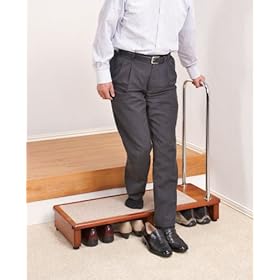 【クリックで詳細表示】段差の上り下りに【手すり付きハイステップ玄関台 90cm】