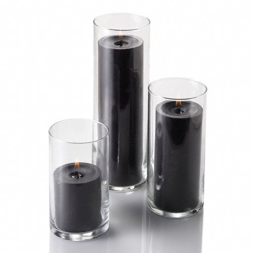 Set of 3 Glass 3 Black
