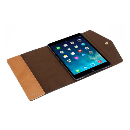 Zenus Envelope Leather Carrying Case with Folio Kickstand for Apple iPad Air, Dark brown (APPD5-PEPFL-DB)