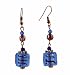 Earrings - E301 - Murano Style Glass - Sm Square ~ Sapphire