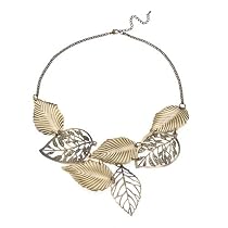 Gold Leaf Vintage Costume Jewellery Fashion Necklace