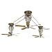 Bourbon Street Series Three Section Long Belt and Pulley System Ceiling Fan in Antique Brass Finish: Antique Brass