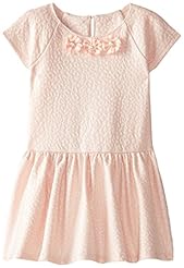 Girls Dropped   Waistline Faux-Leather/Polyester/Spandex Applique Jeweled  Dress