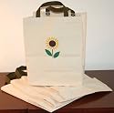 Turtlecreek Canvas Bags - Short Handles w/ Sunflower - 5 Pack - Made in USA