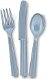 Silver Plastic Cutlery Set for 6 Guests (18pcs)