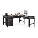 Kathy Ireland Home by Martin Furniture IMTL384, IMTL384R Tribeca Loft Black L-Shaped Writing Desk