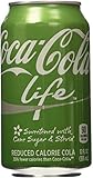 Coke Life Reduced Calorie Coca Cola with Stevia 12 Oz Cans - Case of 12