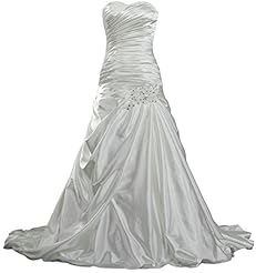 A-line 2015 Satin/Taffeta Sweetheart Beaded Pleated Mermaid  Dress