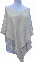Handmade Organic Poncho in Natural Cream (Petite Size)