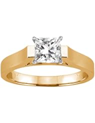 0.80 Ct Princess H/I SI1/SI2 Diamond 14K Yellow Gold Solitaire Ring