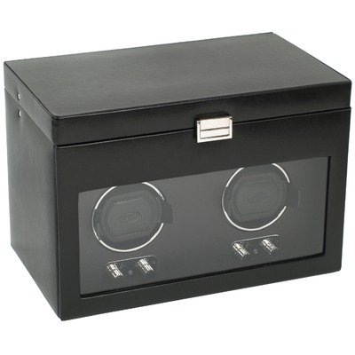 Wolf Designs 270402 Heritage Module 2.1 Double Watch Winder with Cover and Storage