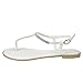 SheSole Womens Pu Leather Flat Sandals Rhinestone Beach Wedding Evening Dress Shoes