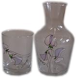 : Sweet Pea Carafe and Glass