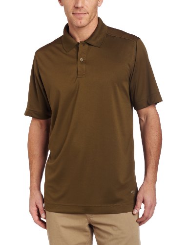 Callaway Men's Striped Polo Short Sleeve Shirt,Dark Olive,Medium