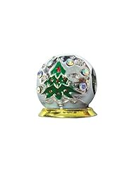 Zable(tm) Sterling Silver Christmas Tree Snow Globe Bead / Charm
