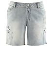 Avenue Plus Size Star Embroidered Denim Short