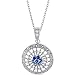 Sterling Silver Circle Pendant with Created Whtie Sapphire