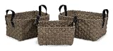 Image of Set of 3 Natural Seagrass Table Top Woven Storage Baskets
