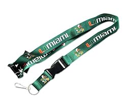 Miami Hurricanes Clip Lanyard Keychain Id Ncaa Ticket