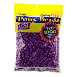 Pony Beads, Purple OP, 6 x 9mm, 1000pc Pkg