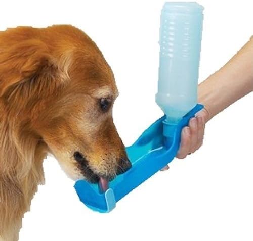 lxbin Potable Pet Dog Cat Water Feeding Drink Bottle Dispenser Travel Bowl 500ml H8768 Pink