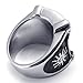 KONOV Vintage Embossed Freemason Masonic Stainless Steel Mens Ring, Black Silver