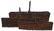 Country Hand Woven Rectangle Sapling Baskets Set / 3, Large=30"L x 13.5"W x 15 1/2"H