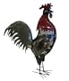 Large Americana Rooster Statue : Recycled Metal Garden Art Sculpture