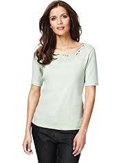 Classic Collection Pure Cotton Cutwork Neckline Top